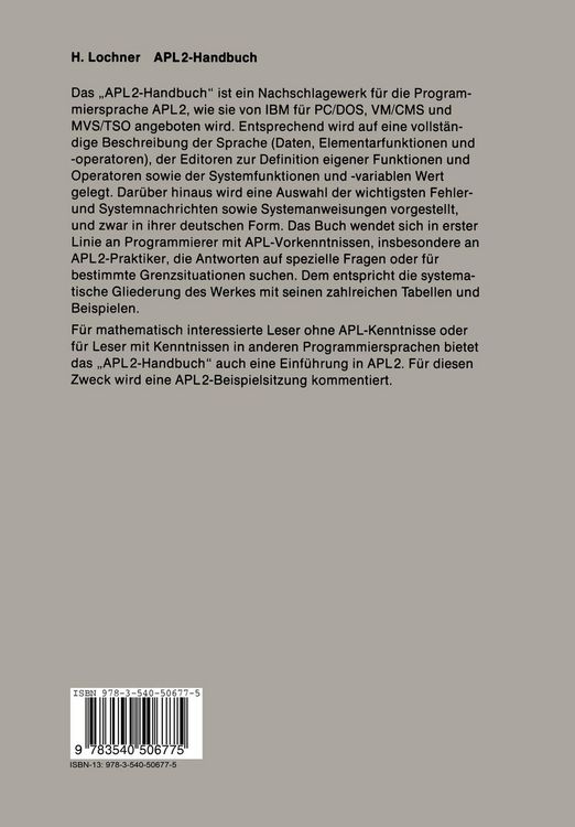 Produktbild: APL2-Handbuch