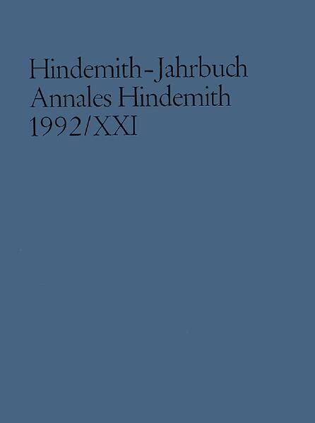 Produktbild: Hindemith-Jahrbuch