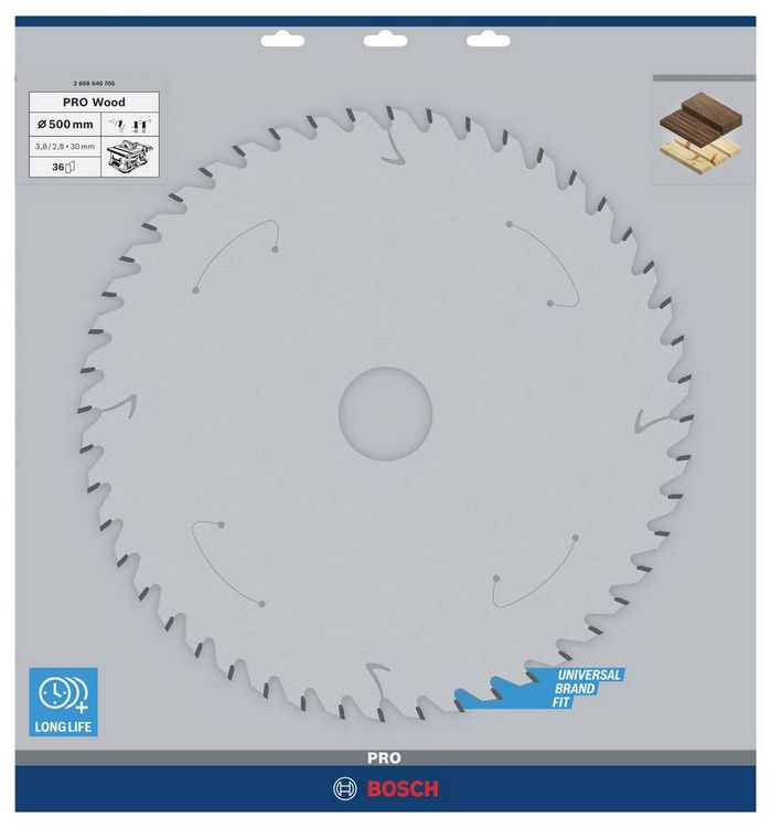 Produktbild: Bosch Accessories Construct Wood 2608640705 Hartmetall Kreiss&auml;geblatt 500 x 30 x 3.8 mm Z&auml;hneanzahl: 36 1 St.
