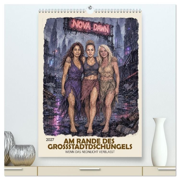 Produktbild: Am Rande des Gro&szlig;stadtdschungels: Wenn das Neonlicht verblasst (hochwertiger Premium Wandkalender 2027 DIN A2 hoch), Kunstdruck in Hochglanz