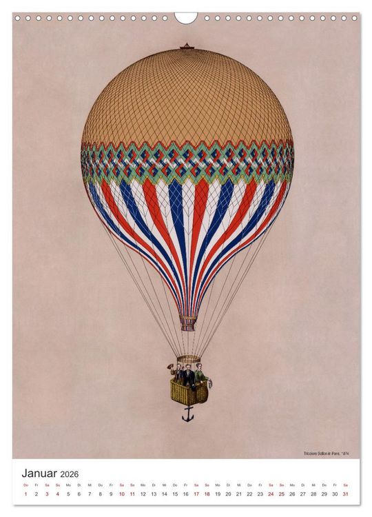 Produktbild: Ballonfahren Kalender (Wandkalender 2026 DIN A3 hoch), CALVENDO Monatskalender