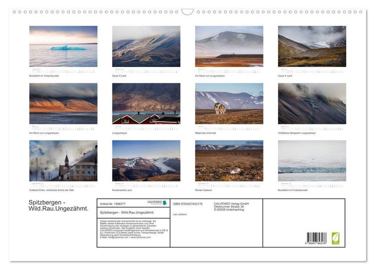 Produktbild: Spitzbergen - Wild.Rau.Ungez&auml;hmt. (Wandkalender 2026 DIN A2 quer), CALVENDO Monatskalender