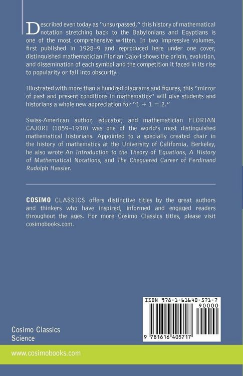 Produktbild: A History of Mathematical Notations (Two Volume in One)