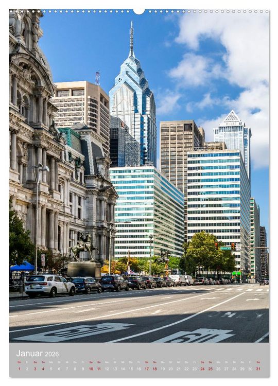 Produktbild: PHILADELPHIA Besondere Augenblicke erleben (Wandkalender 2026 DIN A2 hoch), CALVENDO Monatskalender