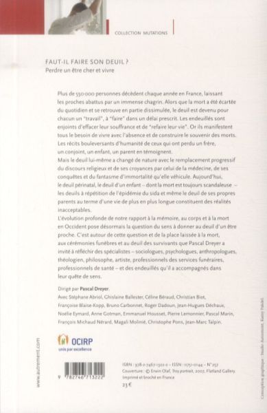 Produktbild: Faut-il faire son deuil ? : perdre un &ecirc;tre cher et vivre