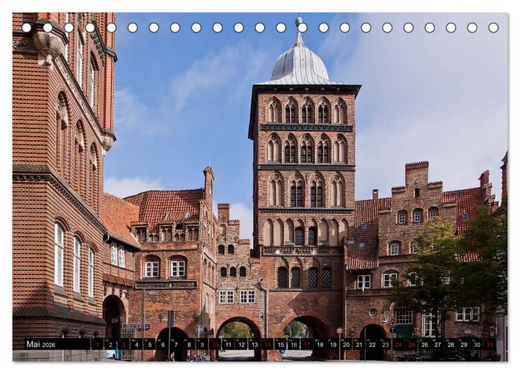 Produktbild: Deutsche Hansest&auml;dte - L&uuml;beck Wismar Rostock Stralsund (Tischkalender 2026 DIN A5 quer), CALVENDO Monatskalender