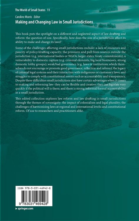 Produktbild: Making and Changing Law in Small Jurisdictions