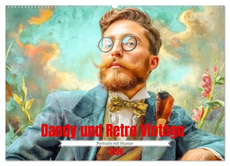 Produktbild: Dandy und Retro Vintage - Portraits mit Humor (Wandkalender 2026 DIN A2 quer), CALVENDO Monatskalender