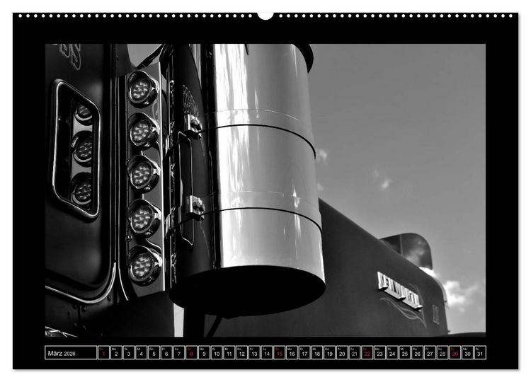 Produktbild: Kenworth W900A EXTHD - in schwarzwei&szlig; (hochwertiger Premium Wandkalender 2026 DIN A2 quer), Kunstdruck in Hochglanz