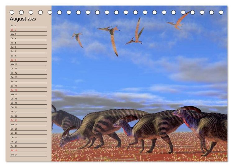 Produktbild: Dinosaurier. Urzeitliche Giganten (Tischkalender 2026 DIN A5 quer), CALVENDO Monatskalender