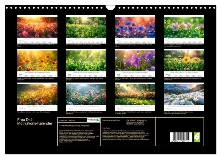 Produktbild: Freu Dich Motivations-Kalender (Wandkalender 2026 DIN A3 quer), CALVENDO Monatskalender