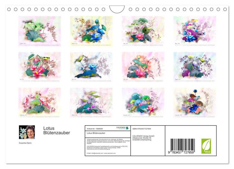 Produktbild: Lotus Bl&uuml;tenzauber (Wandkalender 2026 DIN A4 quer), CALVENDO Monatskalender