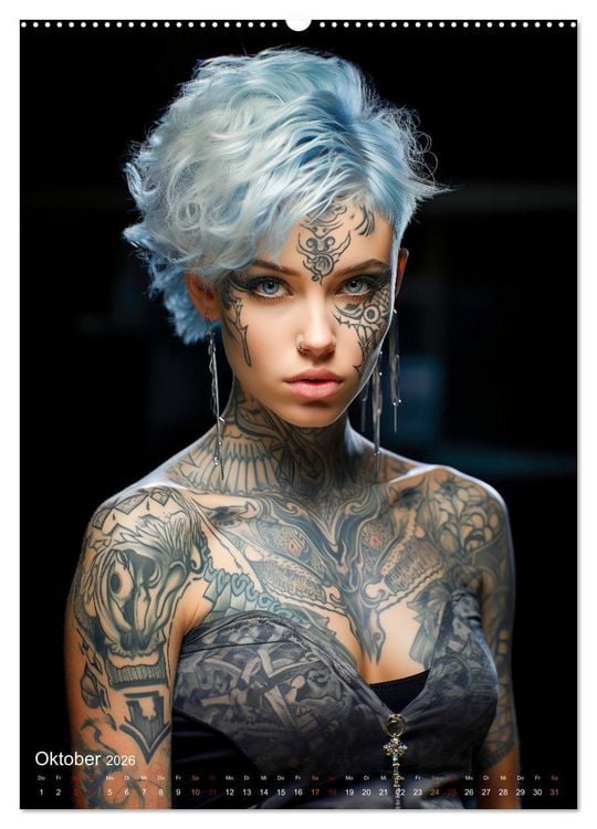 Produktbild: Tattoo Kunst auf der Haut (Wandkalender 2026 DIN A2 hoch), CALVENDO Monatskalender