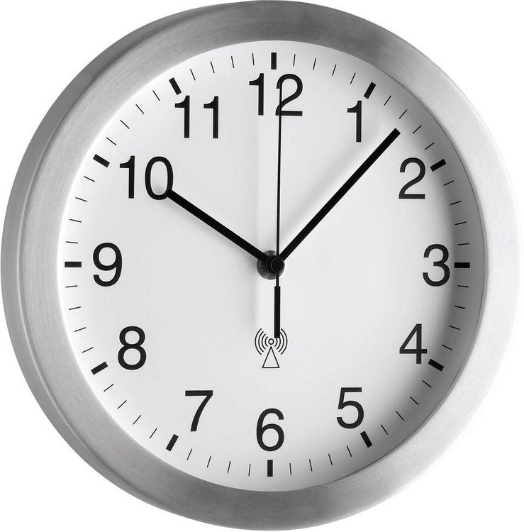 Produktbild: TFA Dostmann 98.1091.02 Funk Wanduhr 25 cm x 40 mm Aluminium (matt)