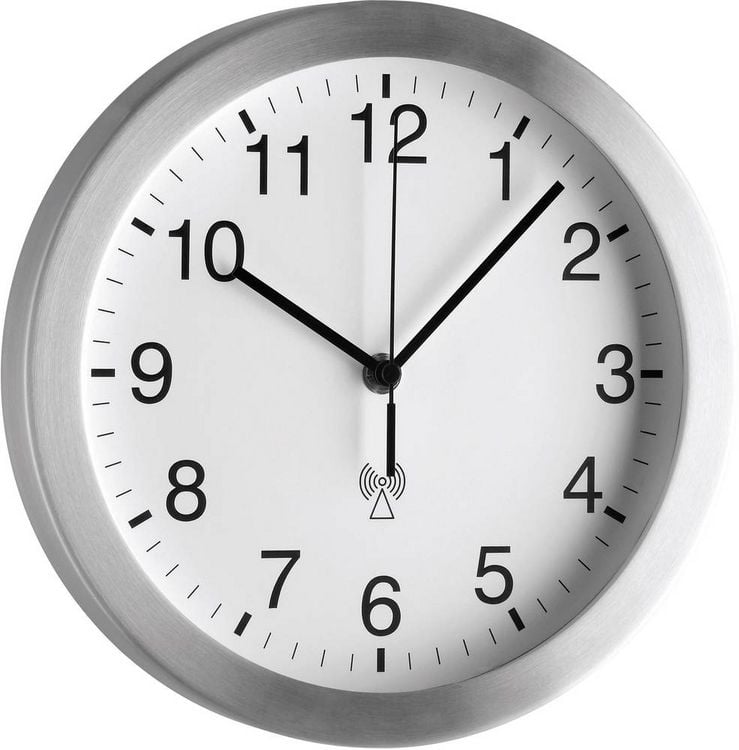 Produktbild: TFA Dostmann 98.1091.02 Funk Wanduhr 25cm x 40mm Aluminium (matt)