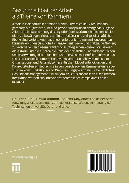 Produktbild: Gesundheit bei der Arbeit als Thema von Kammern