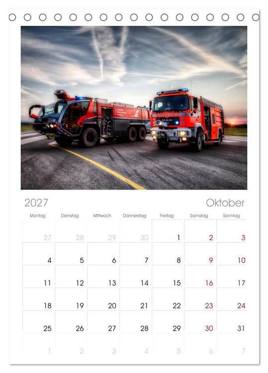 Produktbild: Tischplaner 2027 - Feuerwehr und Rettungsdienst (A5 Tischkalender zum Aufstellen) CALVENDO