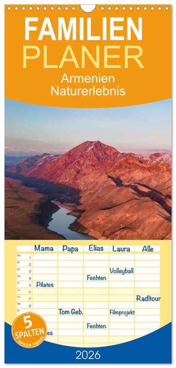 Produktbild: Familienplaner 2026 - Armenien - Ein wundersch&ouml;nes Naturerlebnis. mit 5 Spalten (Wandkalender, 21 x 45 cm) CALVENDO