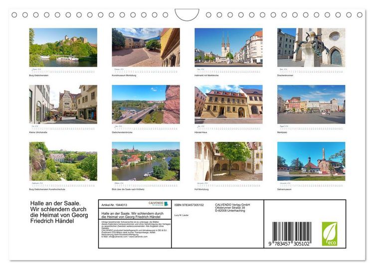 Produktbild: Halle an der Saale. Wir schlendern durch die Heimat von Georg Friedrich H&auml;ndel (Wandkalender 2026 DIN A4 quer), CALVENDO Monatskalender