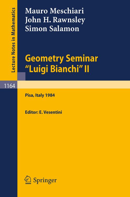 Produktbild: Geometry Seminar "Luigi Bianchi" II - 1984