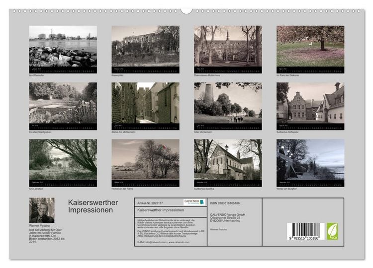 Produktbild: Kaiserswerther Impressionen (hochwertiger Premium Wandkalender 2026 DIN A2 quer), Kunstdruck in Hochglanz