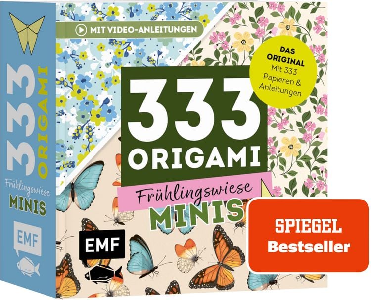 Produktbild: 333 Origami Minis &ndash; Fr&uuml;hlingswiese &ndash; Dein dekorativer Wendeblock zum kreativen Falten & Notieren