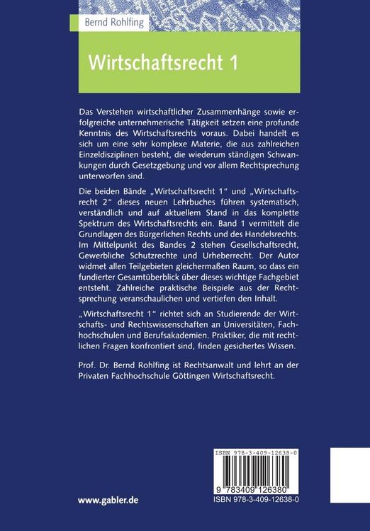 Produktbild: Wirtschaftsrecht 1