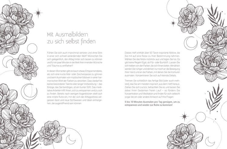Produktbild: Inspiration Tarot – 50 mystische Motive zum Ausmalen für mehr Durchblick im Alltag