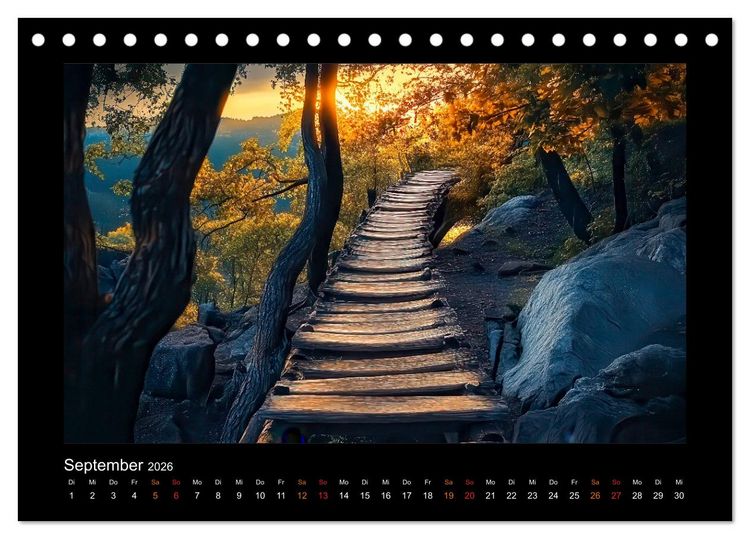 Produktbild: Abenteuerliche Wege (Tischkalender 2026 DIN A5 quer), CALVENDO Monatskalender