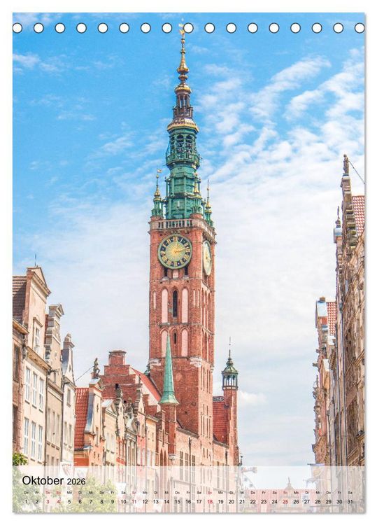 Produktbild: Danzig - Historische Altstadt (Tischkalender 2026 DIN A5 hoch), CALVENDO Monatskalender