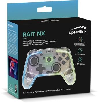 Produktbild: SPEEDLINK RAIT NX RGB Gamepad - Wireless/Wired - for PC/Android/Switch OLED/Lite, clear transparent