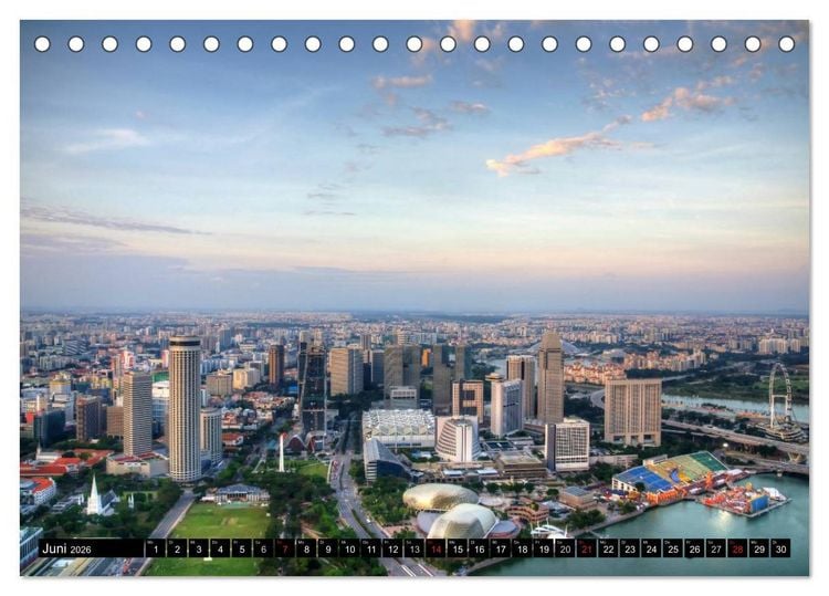 Produktbild: Singapur - Einzigartige Skylines (Tischkalender 2026 DIN A5 quer), CALVENDO Monatskalender