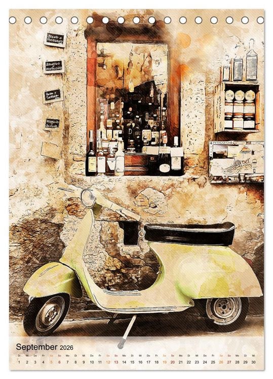 Produktbild: Motorroller - Vespa Galerie (Tischkalender 2026 DIN A5 hoch), CALVENDO Monatskalender