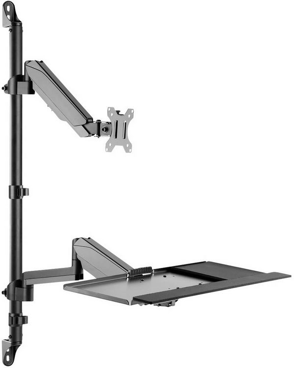 Produktbild: Digitus Monitor-Wandhalterung DA-90372 1 Display(s) 43,2 cm (17") - 81,3 cm (32") Schwarz H&ouml;henverstellbar, Schwenkbar, Neigbar, Neigbar