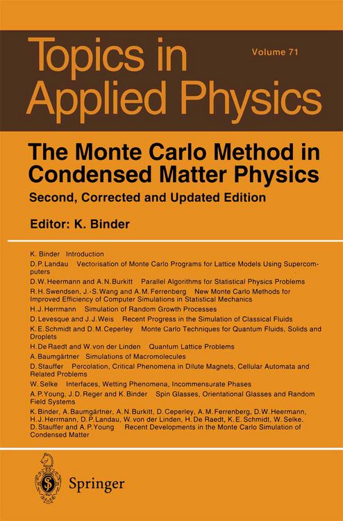 Produktbild: The Monte Carlo Method in Condensed Matter Physics
