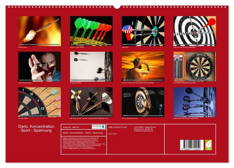 Produktbild: Darts. Konzentration - Sport - Spannung (hochwertiger Premium Wandkalender 2026 DIN A2 quer), Kunstdruck in Hochglanz