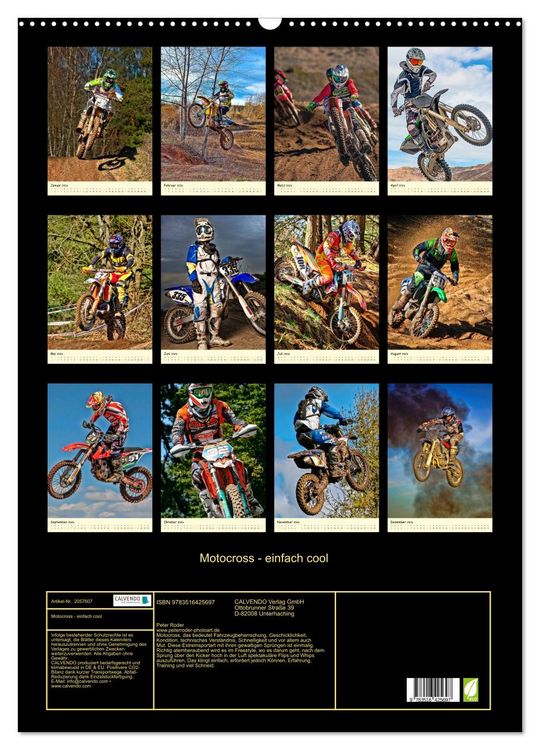 Produktbild: Motocross - einfach cool (Wandkalender 2026 DIN A2 hoch), CALVENDO Monatskalender