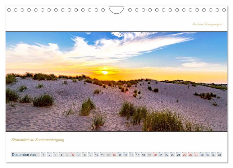 Produktbild: PANORAMA - Ostfriesische Inseln (Wandkalender 2026 DIN A4 quer), CALVENDO Monatskalender