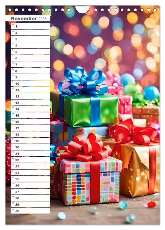 Produktbild: Festliche Momente - Ein Jahr mit KI Geburtstagen (Wandkalender 2026 DIN A4 hoch), CALVENDO Monatskalender
