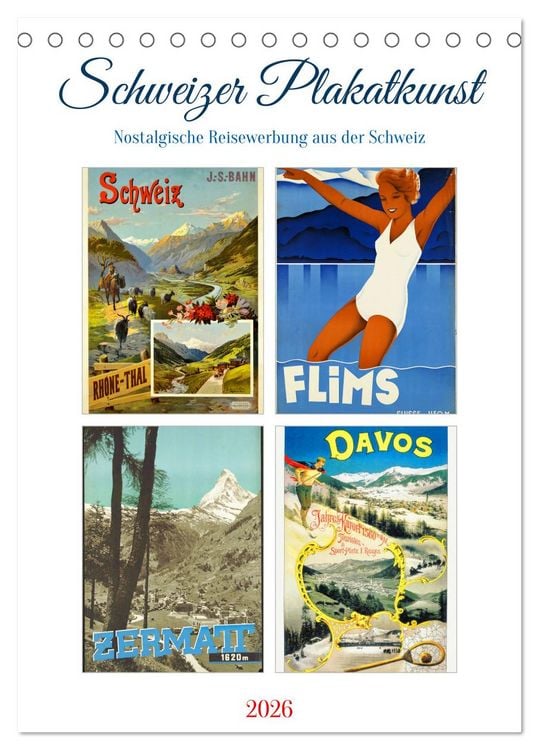 Produktbild: Schweizer Plakatkunst (Tischkalender 2026 DIN A5 hoch), CALVENDO Monatskalender
