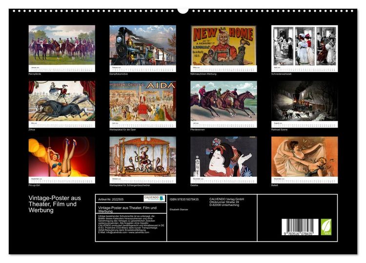 Produktbild: Vintage-Poster aus Theater, Film und Werbung (hochwertiger Premium Wandkalender 2026 DIN A2 quer), Kunstdruck in Hochglanz