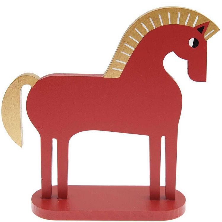 Produktbild: Deko Figur Holz-Pferd, rot