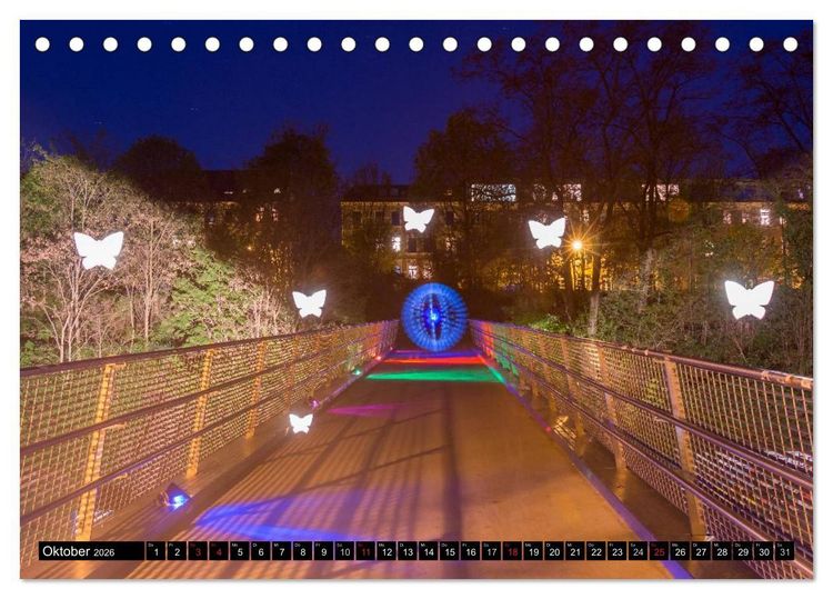 Produktbild: Light Art in Leipzig (Tischkalender 2026 DIN A5 quer), CALVENDO Monatskalender