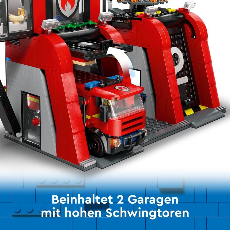 Produktbild: LEGO City 60414 Feuerwehrstation mit Drehleiterfahrzeug, Feuerwehr-Spielzeug