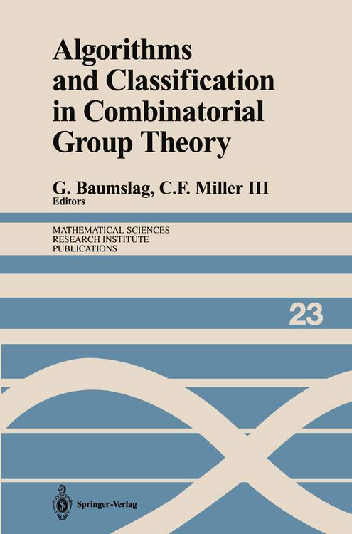 Produktbild: Algorithms and Classification in Combinatorial Group Theory