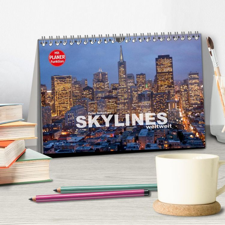 Produktbild: Skylines weltweit (Tischkalender 2026 DIN A5 quer), CALVENDO Monatskalender