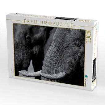 Produktbild: CALVENDO Puzzle Afrikanischer Elefant | 1000 Teile Lege-Gr&ouml;&szlig;e 64x48cm Foto-Puzzle f&uuml;r gl&uuml;ckliche Stunden