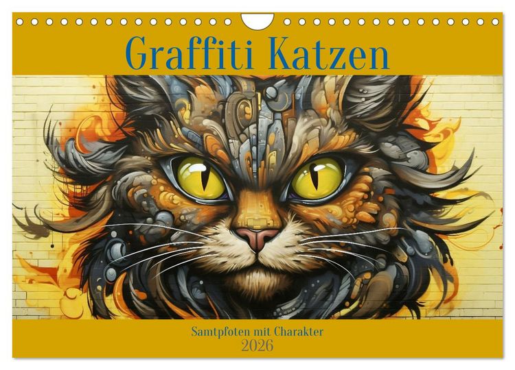 Produktbild: Graffiti Katzen (Wandkalender 2026 DIN A4 quer), CALVENDO Monatskalender