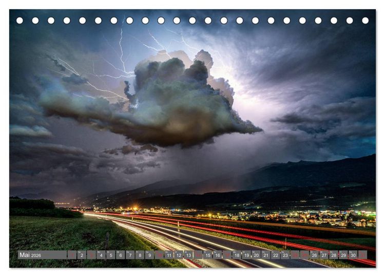 Produktbild: Blitz & Donner (Tischkalender 2026 DIN A5 quer), CALVENDO Monatskalender