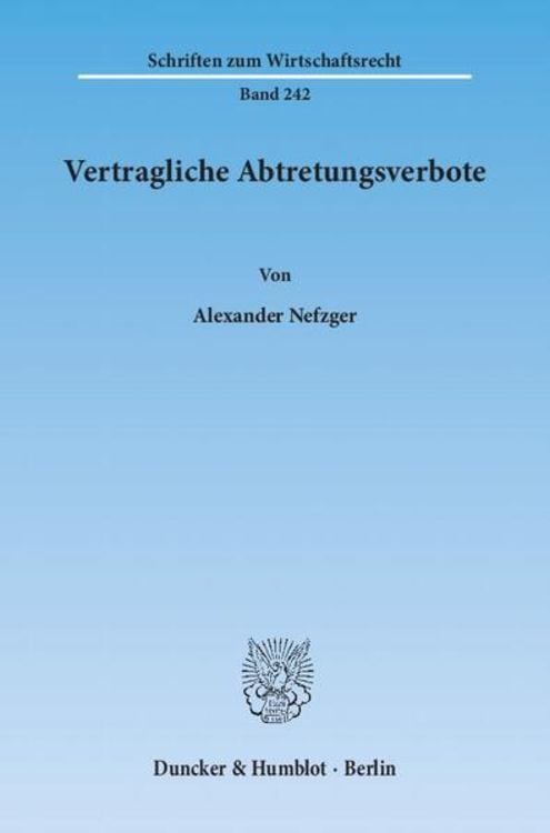 Produktbild: Vertragliche Abtretungsverbote.